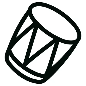 Simple Handdrawn Drum Musical Instrument Outline Icon