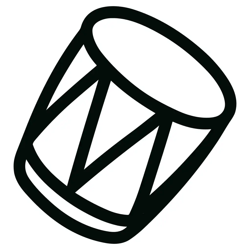 Simple Handdrawn Drum Musical Instrument Outline Icon