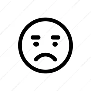 Simple Lineart Sad Face Expression Graphic Emoticon