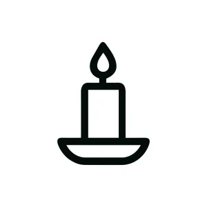 Simple Line Art Burning Candle Silhouette Sign Icon