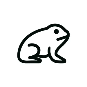 Simple Outline Frog Illustration with Clean Line Style for Icon Design