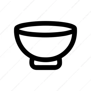 Minimalist Outline Rounded Bowl Simple Line Art Icon