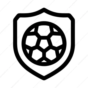 Outline Simple Soccer Ball Shield Sport Icon