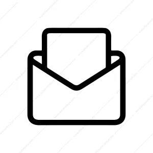 Simple Outline Open Envelope with Letter Communication Icon