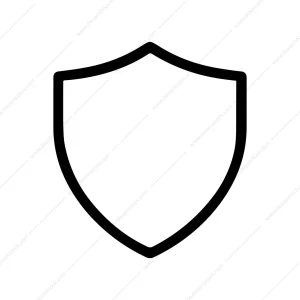 Simple Outline Shield Protection Symbol Graphic Element