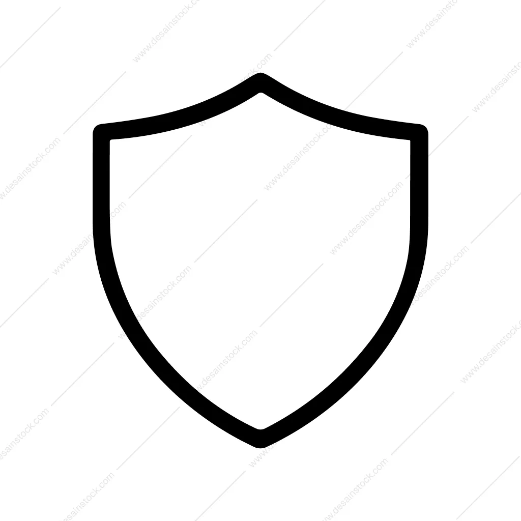 Simple Outline Shield Protection Symbol Graphic Element