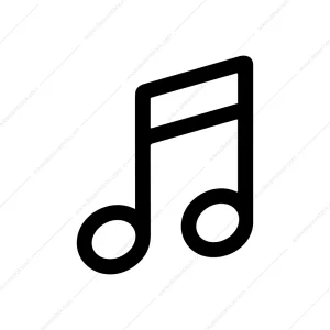 Simple Line Art Music Note Icon Illustration