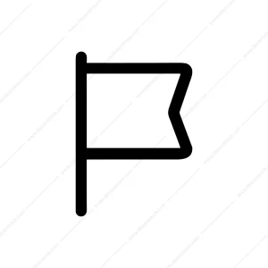 Simple Outline Handdrawn Banner Flag Location Sign Icon