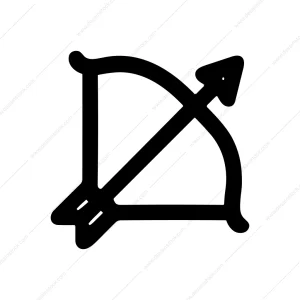 Handdrawn Simple Arrow Bow Weapon Aim Sport Icon