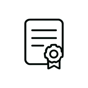 Simple Outline Achievement Certificate Document Award Ribbon Icon Design