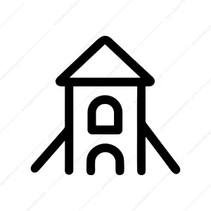 Simple Outline Playhouse Isolated Structure Playground Icon
