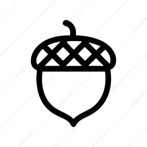 Simple Outline Isolated Acorn Seed Nut Shape Icon