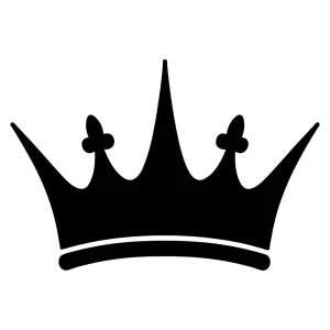 Simple Bold Silhouette Crown Royalty Symbol Design Element
