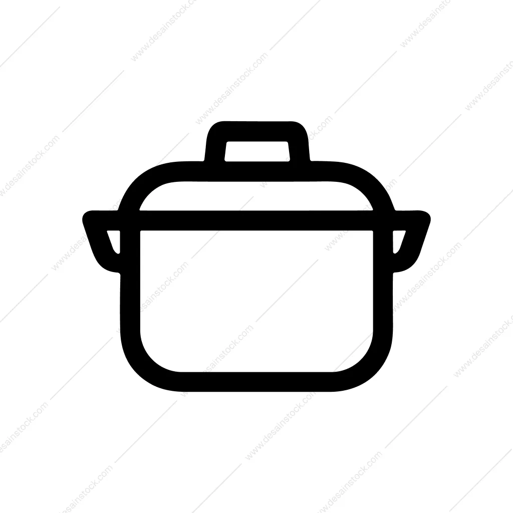 Simple Outline Cooking Pot Kitchenware Utensil Line Icon
