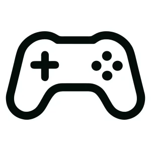 Minimalist Outline Gamepad Joystick Console Simple Outline Icon Isolated